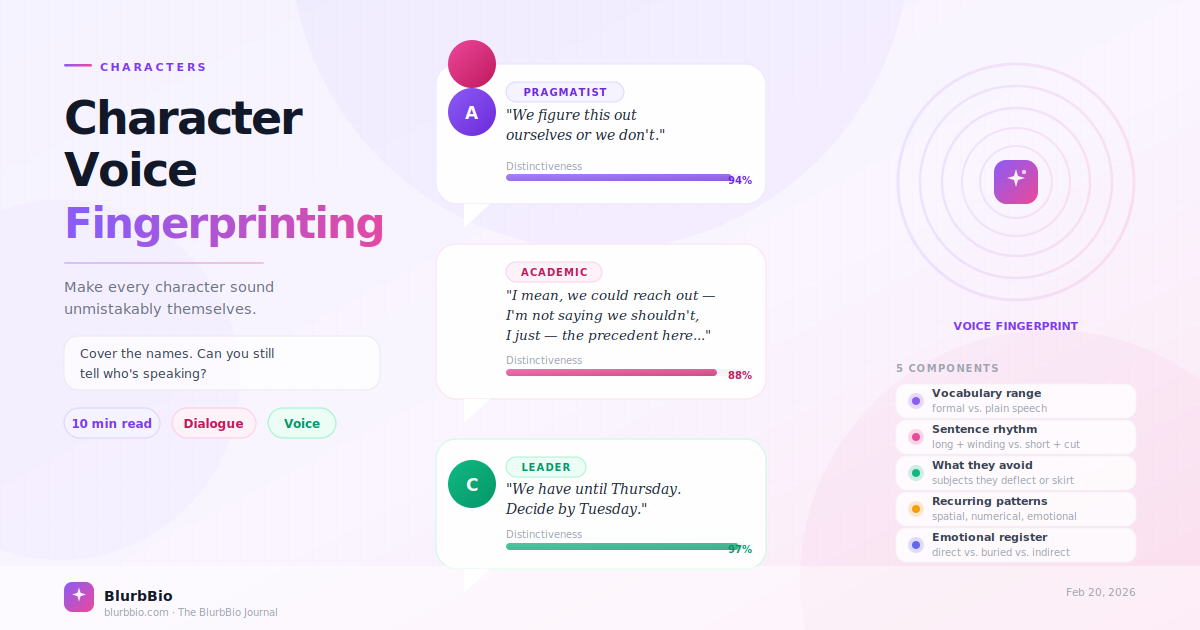 Character Voice Fingerprinting: Make Every Character Sound Unmistakably Themselves