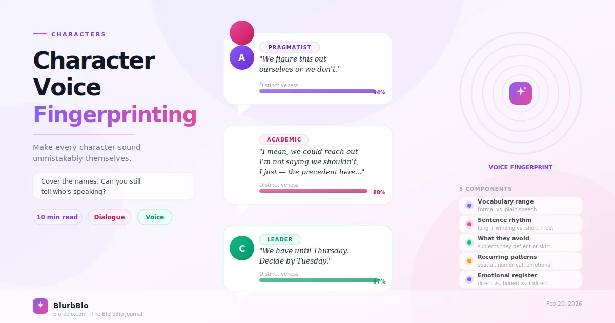 Character Voice Fingerprinting: Make Every Character Sound Unmistakably Themselves