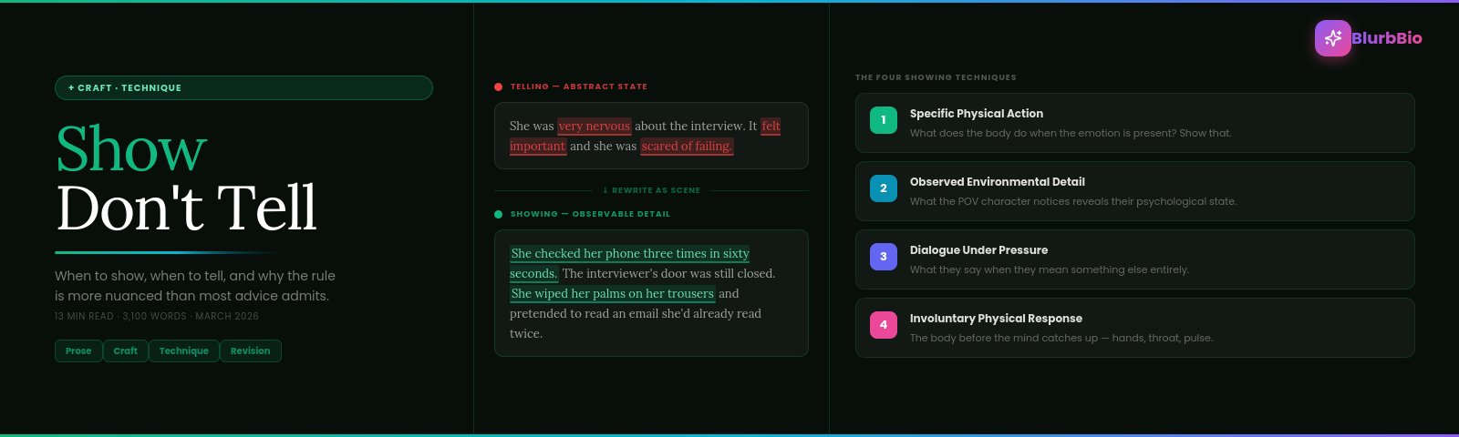 Show Don't Tell: The Complete Guide (With Real Examples and When to Break the Rule)