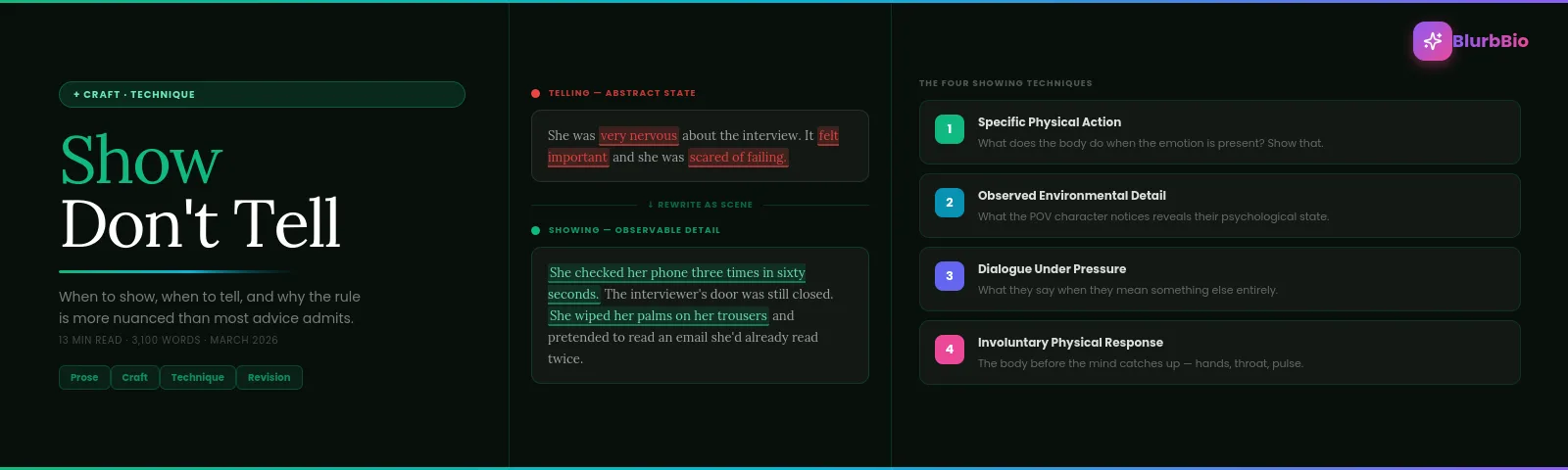 Show Don't Tell: The Complete Guide (With Real Examples and When to Break the Rule)